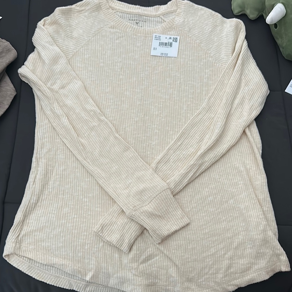 American Eagle Outfitters Cream Blouse